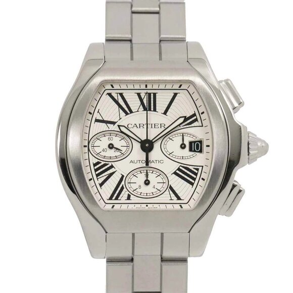 Cartier Roadster Chronograph W6206019 Date Automatic Silver Dial Mens 90250801 - Picture 1 of 7